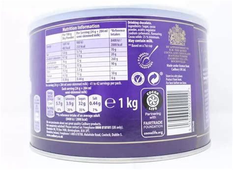 Cadbury Original Drinking Hot Chocolate Powder Swirl Into Add Milk Kg Sold By Gronets Buy