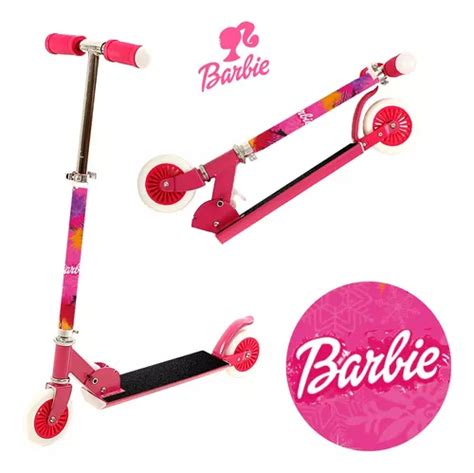 Brinquedo Patinete Barbie Infantil Menina Rodas Rosa Parcelamento