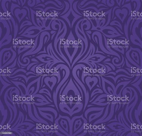 Violet Purple Floral Vintage Seamless Pattern Background Design Holiday