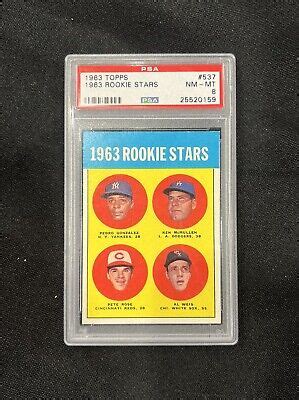 1963 Topps Pete Rose Rookie Stars Centered PWCC A 537 PSA 8 NM MT EBay