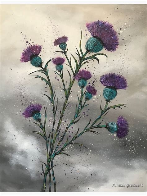 Scottish Traditional Purple Thistle Canvas Print By Amazingraceart