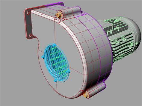 Modelo 3d Ventilador De Ventilador Centrífugo Industrial Animado