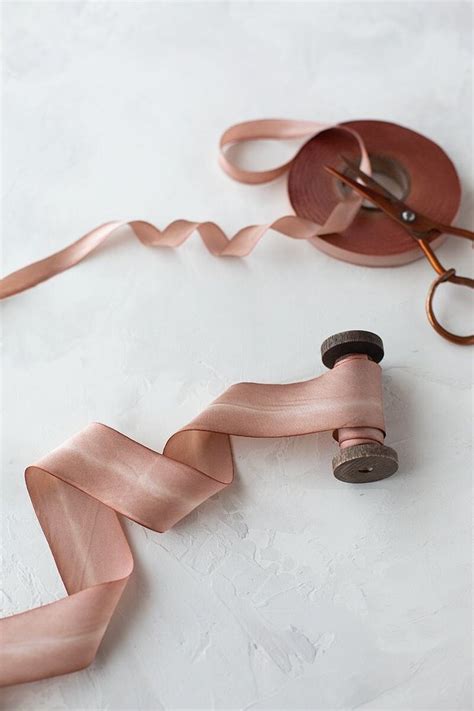 Rose Taupe Variegated Silk Charmeuse Silk Satin Ribbon Single Faced