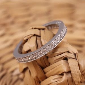 Sterling Silver Full Eternity Engagement Stacking Cz Band Ring