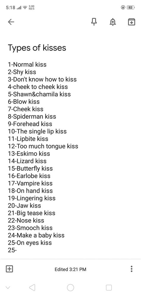 Types of Kisses