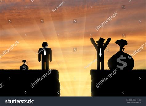 Inequality Concept Gap Between Rich Poor Stock Illustration