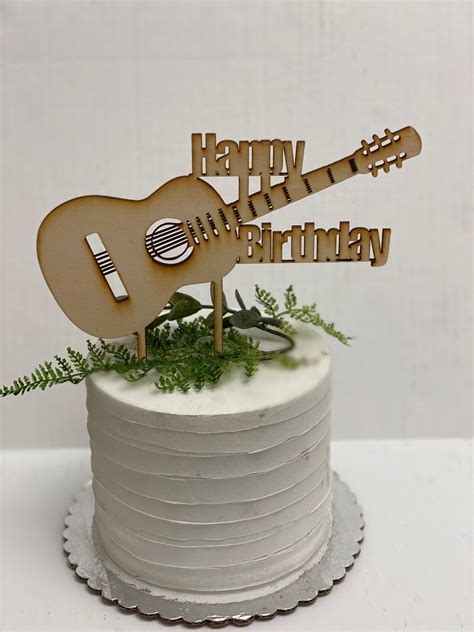 Birthday Guitarist Happy Birthday Or Customized Text Cake Topper