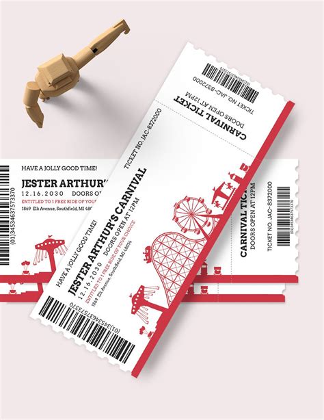 Carnival Event Ticket Template in PSD, Illustrator, Publisher, Word ...