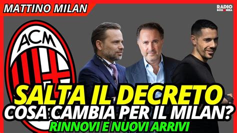 Salta Il Decreto Cosa Cambia Per Il Milan Sul Mercato Mattino Milan