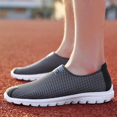 Men S Summer Shoes Slip On Mesh Breathable Shoes Solid Anti Slip Casual