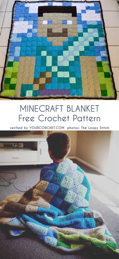 Minecraft Blanket Free Crochet Pattern Your Crochet