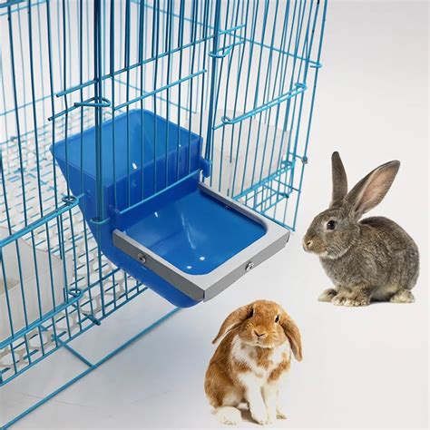 pcs rabbit feeder box hopper rabbit cage rabbit anti pickling feed