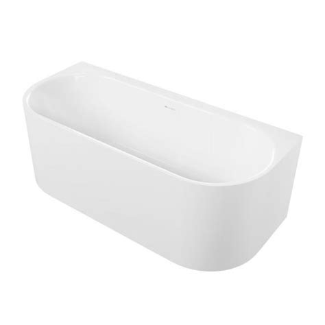 Evineo Ineo Back To Wall Bath With Overflow Slot L W H Cm