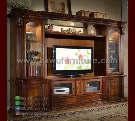 Meja TV Klasik Jepara Model Minimalis Modern Mewah Bawu Furniture