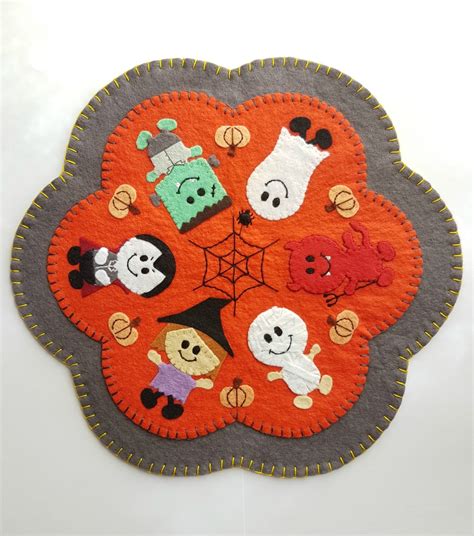 Pdf Pattern Cutie Creeper Halloween Penny Rug Wool Applique Etsy