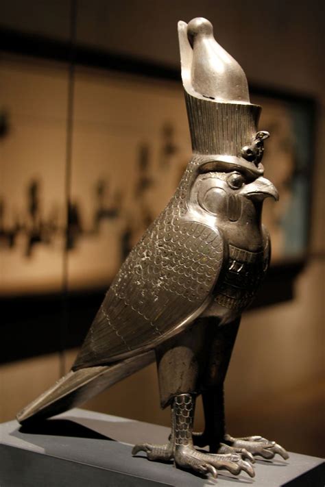 Cult Statue Of Horus As Falcon Wearing Double Crown Of Egypt Arte