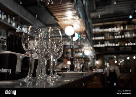 glass glasses on the bar Stock Photo - Alamy