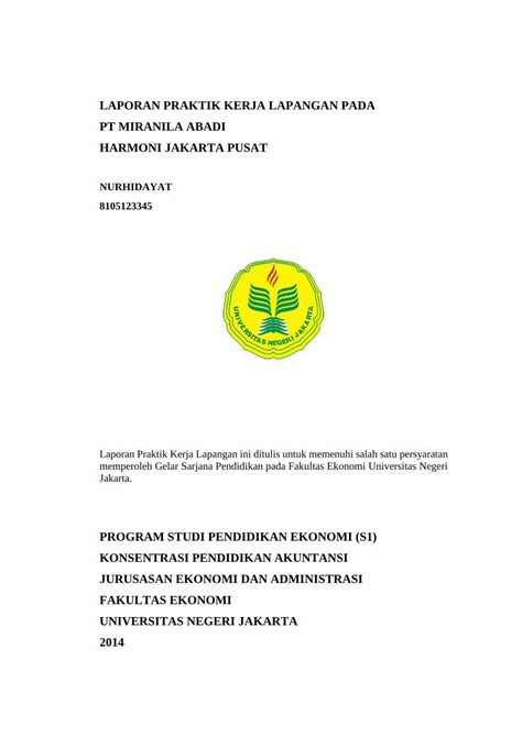 Pdf Laporan Praktik Kerja Lapangan Pada Pt Laporan Praktik Kerja