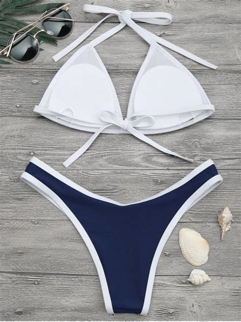 Zafull High Cut Contrast Piping Bikini Set Whoa Gwyneth Paltrow S Abs