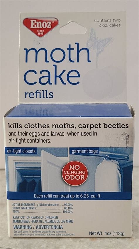 Enoz Moth Cake Refill Kills Clothes Moths And Carpet Beetles No