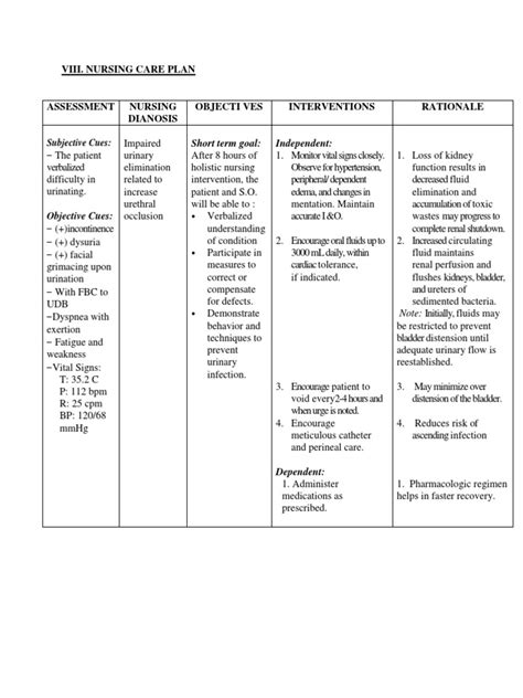 Nursing Care Plan Urinary Incontinence Urinary Bladder Free 30