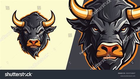 Bold Bull Head Logo Mascot Striking Stock Vector (Royalty Free ...