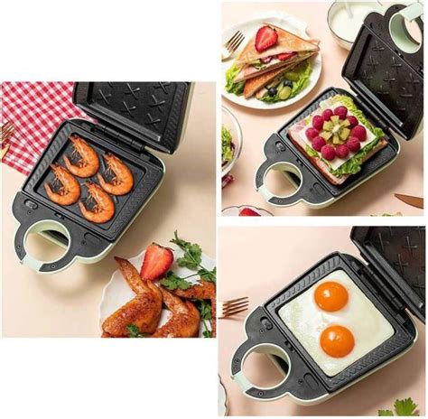 Smzj Mini Gaufrier Appareil Croque Monsieurgrille Pains Presse Paninis