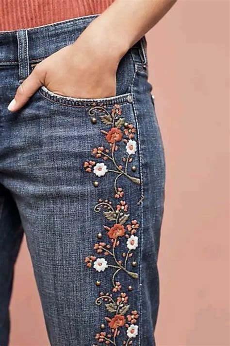 25 DIY Embroidery Jeans Examples You Can Try At Home