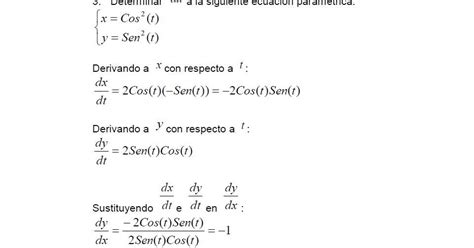 Colección de Ejercicios de Matemáticas CEM Derivada paramétrica