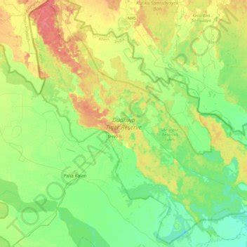 Dudhwa National Park topographic map, elevation, terrain