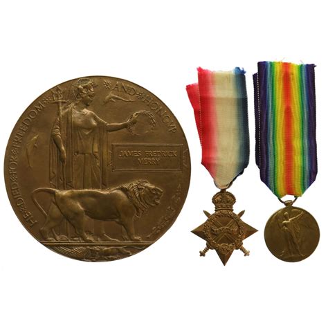 WW1 1914 15 Star Victory Medal And Memorial Plaque Pte J F Merry