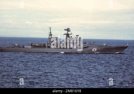 A Starboard Beam View Of The Soviet Sovremenny Class Guided Missile