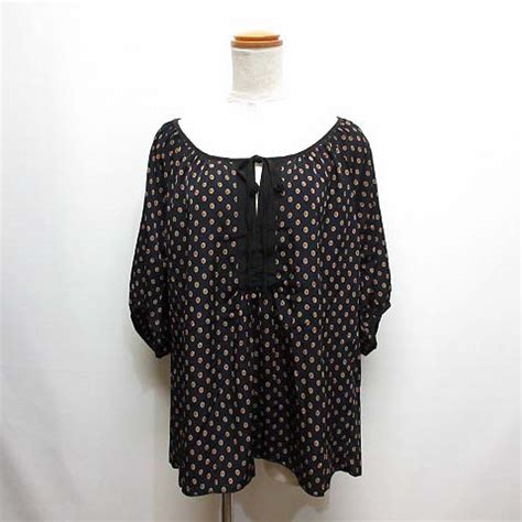 楽天市場中古キューティーブロンド Cutie Blonde 五分袖 プルオーバー M 黒 ブラック 総柄 ブラウス カットソー レディース ベクトル 古着 ブランド