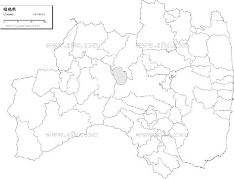 福島県 白地図 ベクター地図素材のダウンロード販売 アフロモール