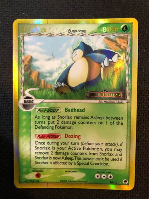 Snorlax Reverse Holo Pokemon Dragon Frontiers Pokemon Cards Tcg