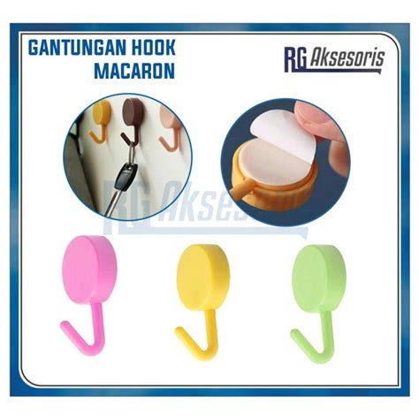 Jual Rgaksesoris Gantungan Hook Baju Macaron Bulat Tempel Dinding