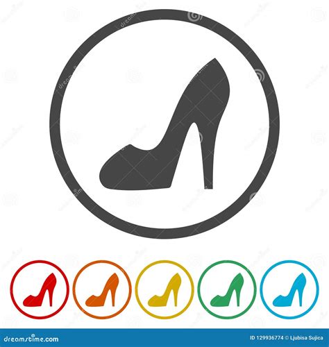 Woman Shoes Vector Icon In Flat Style Stock Vector Illustration Of