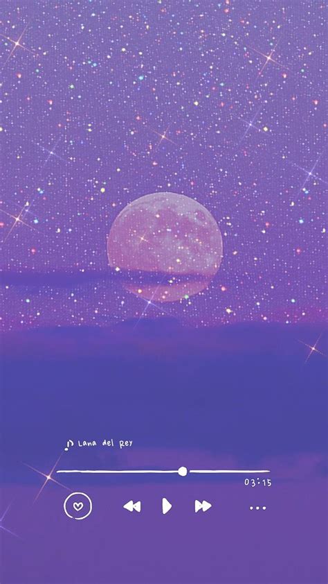 An Image Of A Purple Background With Stars And The Moon In The Sky Above It