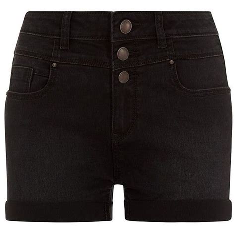 Black Triple Button High Waisted Shorts Black High Waisted Shorts High Waisted Shorts Slim