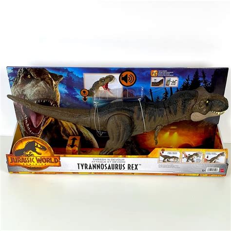 Mattel Toys Jurassic World Dominion Thrash N Devour Tyrannosaurus Rex Dinosaur Mattel Nwt