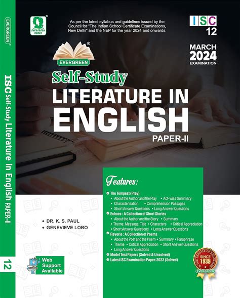 Evergreen Isc Self Study In English Literature P Class K S Paul