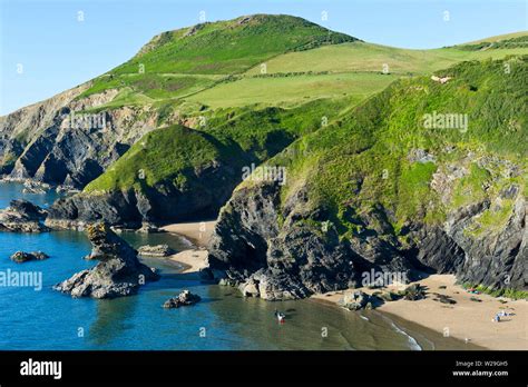 llangrannog village wales  res stock photography  images alamy
