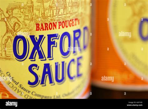 Baron Pougets Oxford Sauce Label Stock Photo Alamy