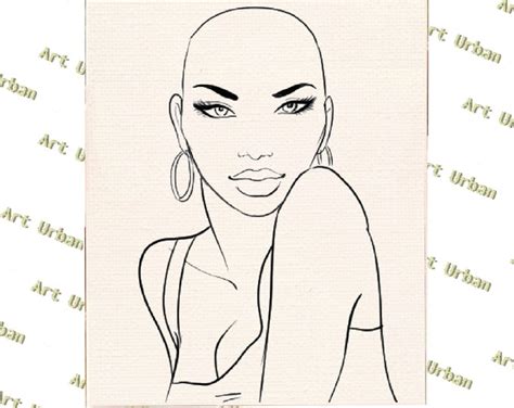 Naked Pt 1 Pre Sketched Canvas Pre Drawn Canvas For Painting Etsy