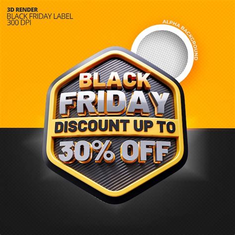 3d Render Selo Black Friday MZ Premium AI Generated PSD