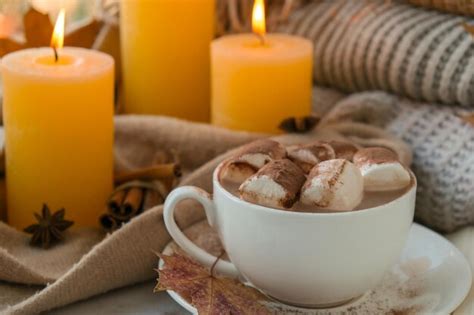 Premium Photo Celebrating Autumn Holidays At Cozy Home With Cup Hot Chocolate Marshmallows
