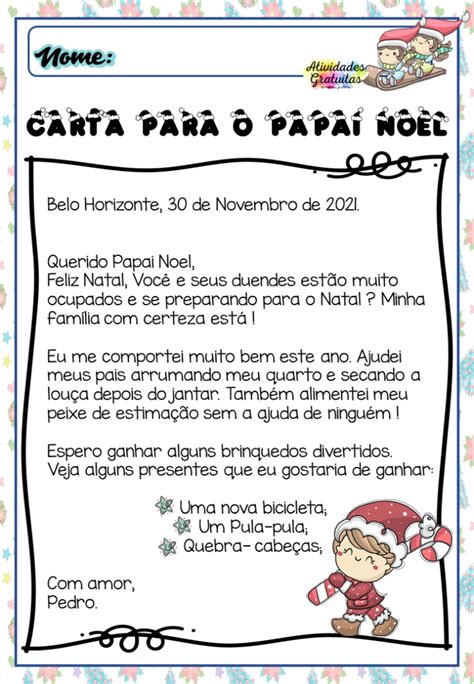 Arquivos Carta Para O Papai Noel Para Imprimir Atividades Para A