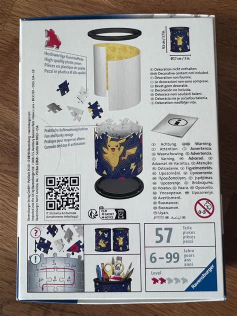 Ravensburger 3D Puzzle 11257 Utensilo Pokémon Pikachu 54 Teile