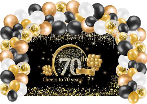 Amazon.com: Kauayurk 70th Birthday Banner Backdrop Decorations ...