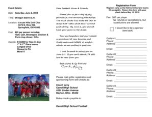 Fillable Online Carrollhs Golfer Registration Form Carroll High